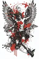 Icarus falling tattoo design idea