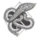 sword for middle of chest tattoo design idea