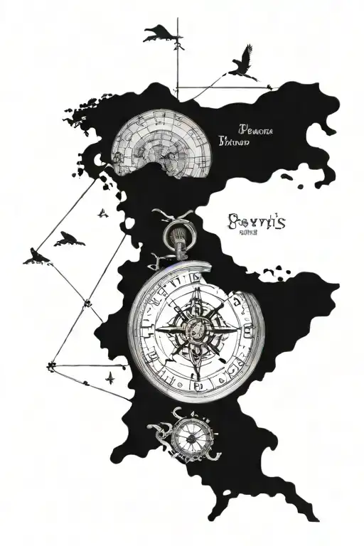 Sic parvis magna with a small treasure map  tattoo design idea