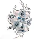 Gemini butterfly orchid tattoo design idea