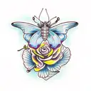 Gemini butterfly orchid tattoo design idea
