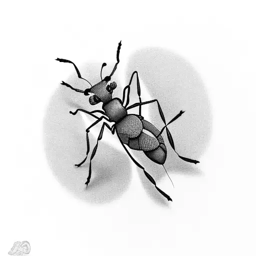 Ant holding a pawn tattoo design idea