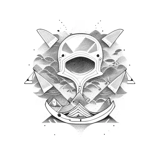 canoe sport tattoo design idea