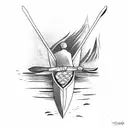 canoe sport tattoo design idea