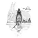 canoe sport tattoo design idea