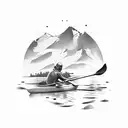 canoe sport tattoo design idea