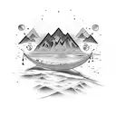 canoe sport tattoo design idea