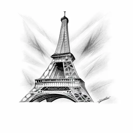 Eiffel Tower with Aerosmith lyrics tattoo design idea