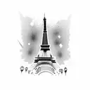 Eiffel Tower with Aerosmith lyrics tattoo design idea