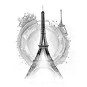 Eiffel Tower with Aerosmith lyrics tattoo design idea