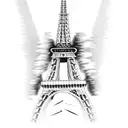 Eiffel Tower with Aerosmith lyrics tattoo design idea