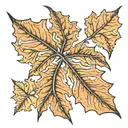 simple shiloute oak leaf  tattoo design idea