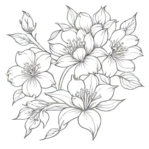 april, june, september, november birth flower tattoo design idea