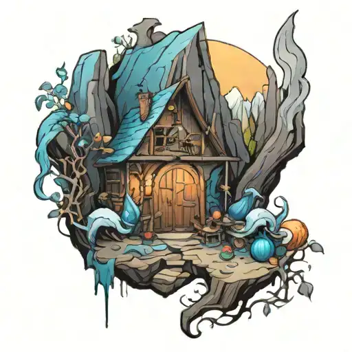 the cave allegory paint new school tattoo design idea