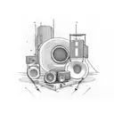 speakers with bass tattoo design idea