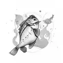 speakers with bass tattoo design idea