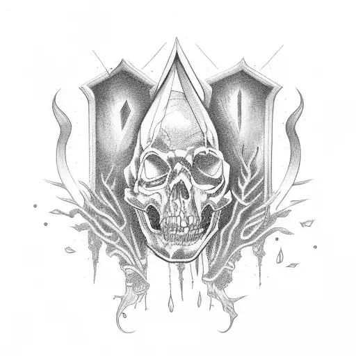 gothic coffin tattoo design idea