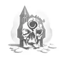 gothic coffin tattoo design idea