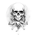 coffin with skulls tattoo design idea