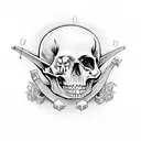 coffin with skulls tattoo design idea