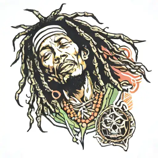 bob Marley inspired  tattoo design idea