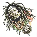 bob Marley inspired  tattoo design idea
