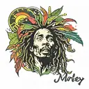 bob Marley inspired  tattoo design idea