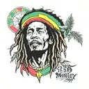 bob Marley inspired  tattoo design idea