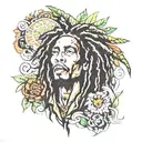 bob Marley inspired  tattoo design idea