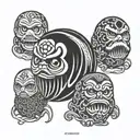 Daruma doll tattoo design idea