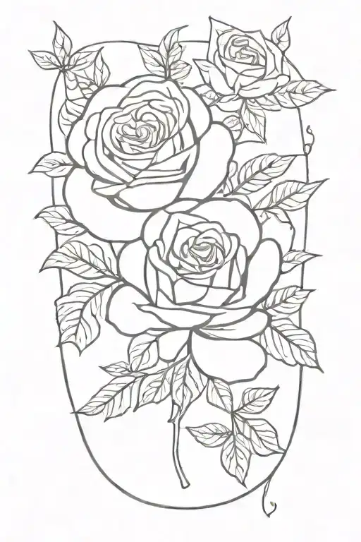 roses and honeysuckle flowers tattoo design idea
