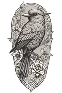 fine line bird tattoo design idea