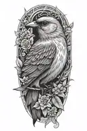 fine line bird tattoo design idea