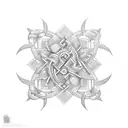 Intricate knotwork pattern featuring hidden number 21 and 23 motifs tattoo design idea