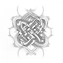 Intricate knotwork pattern featuring hidden number 21 and 23 motifs tattoo design idea