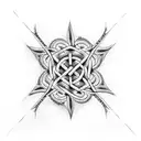 Intricate knotwork pattern featuring hidden number 21 and 23 motifs tattoo design idea