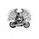 harley davidson motorcycle with wings tattoo design idea