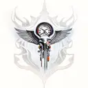 harley davidson motorcycle with wings tattoo design idea