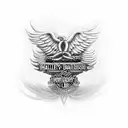 harley davidson motorcycle with wings tattoo design idea
