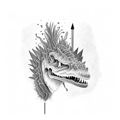 basquiat pez dispener dinossaur tattoo design idea