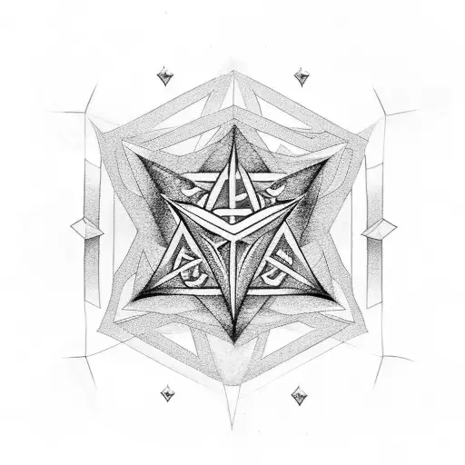Diamonds in the trees pentagrams in the night sky tattoo design idea