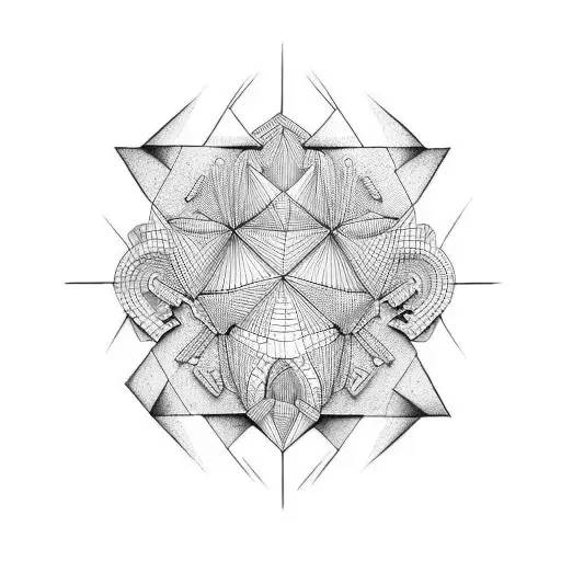 3D blocks tattoo design idea