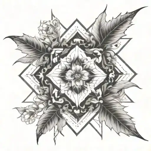 gothic wildflowers feral vines growing tattoo design idea