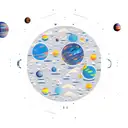 woods with space planets and a starship tattoo design idea