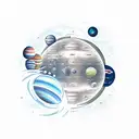 woods with space planets and a starship tattoo design idea