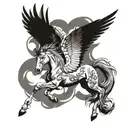pegasus flying tattoo design idea