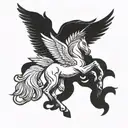 pegasus flying tattoo design idea