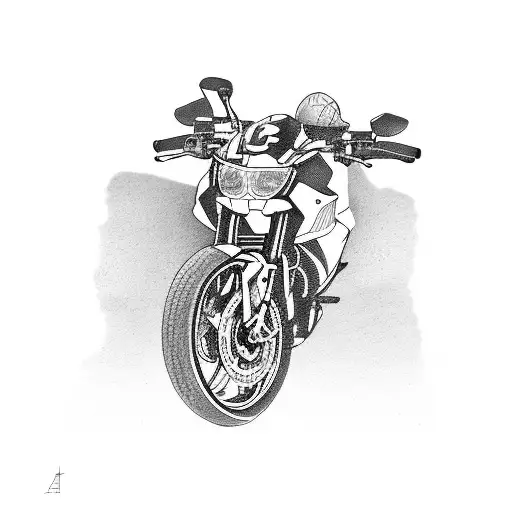street bike with mountain bike and race track tattoo design idea