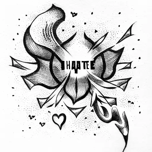 hate love tattoo design idea