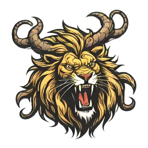 lion roaring tattoo design idea